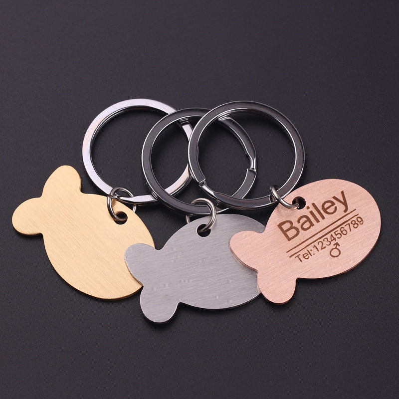 Pet ID tag engraving example