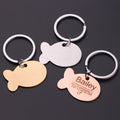 Personalised engraved pet ID tags in gold and silver finishes