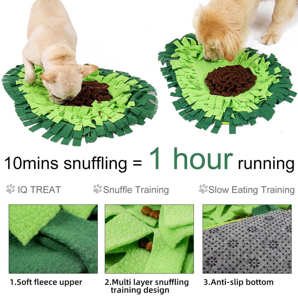 Snuffle mat rolled up for travel