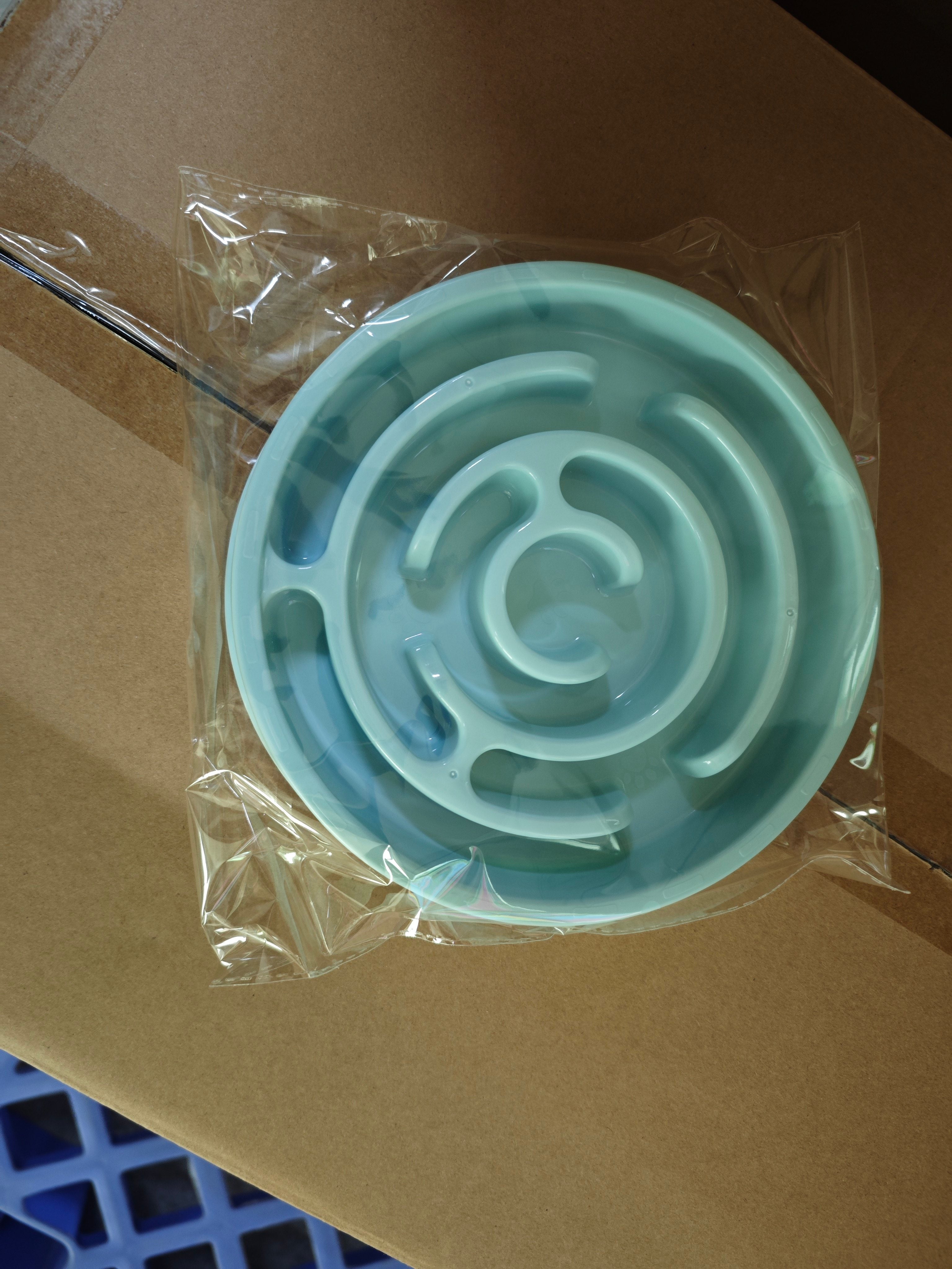 Slow feeder dog bowl with maze ridges