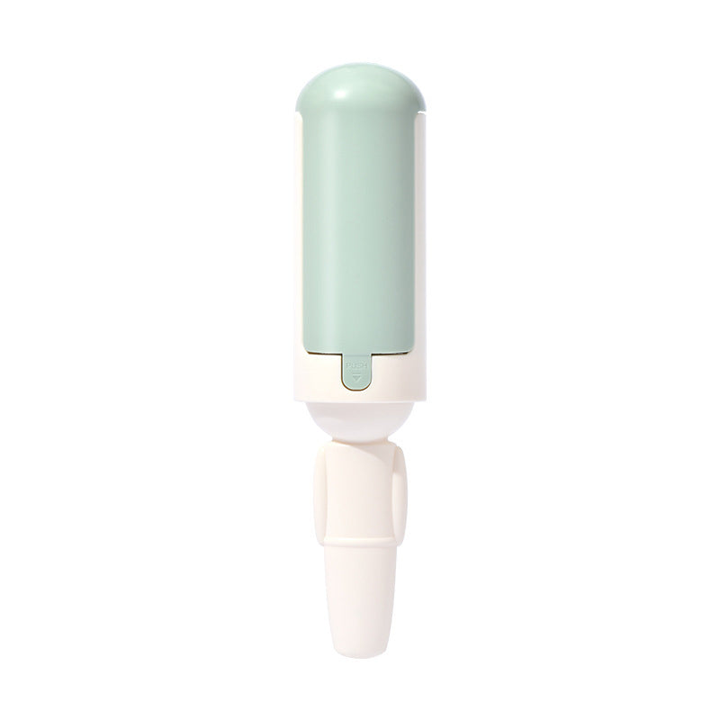 Reusable pet hair remover roller with self-cleaning base