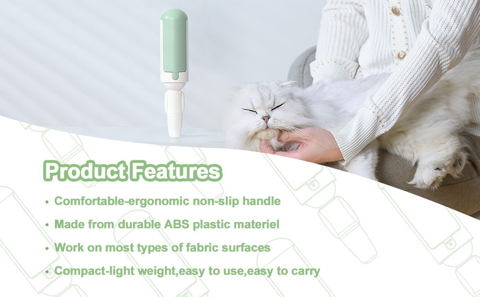 Pet hair roller in use on sofa fabric
