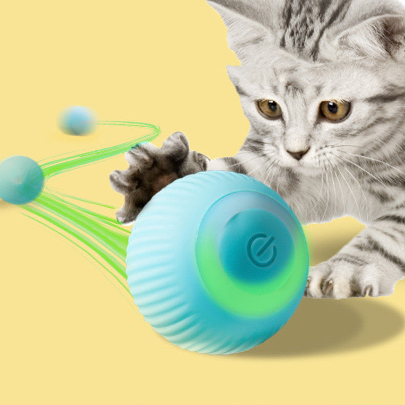 USB rechargeable motion-activated rolling ball pet toy