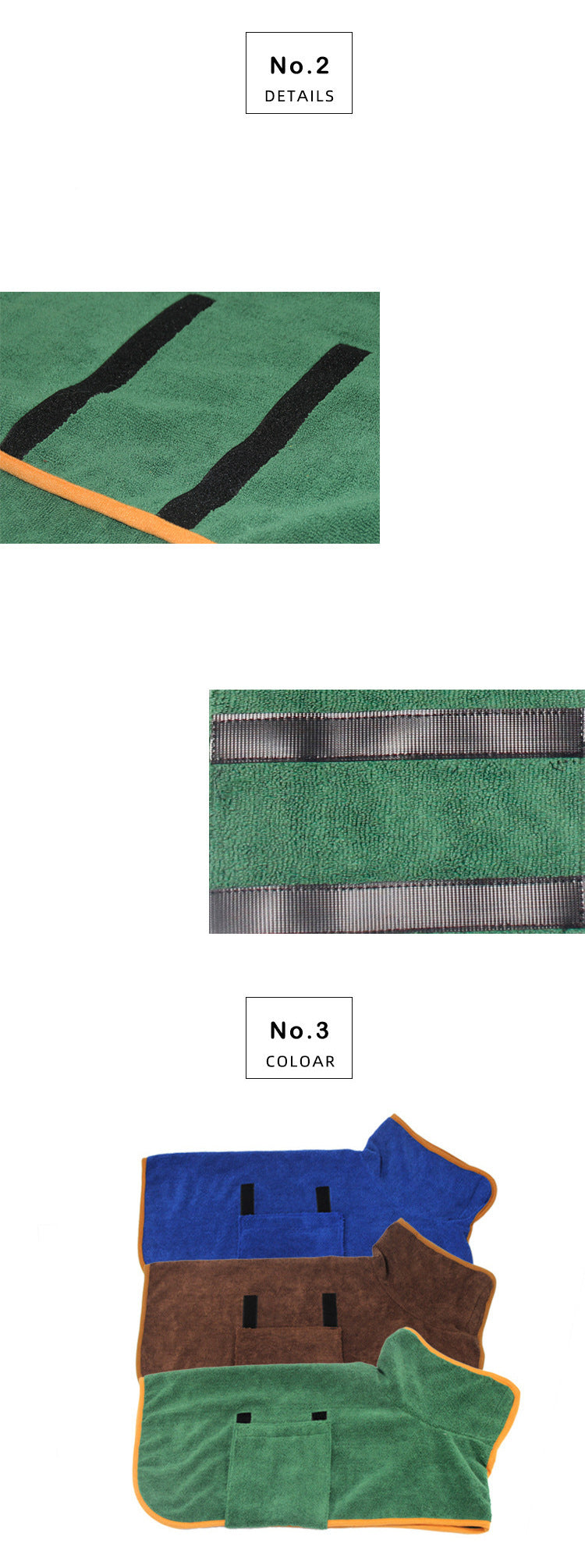Close-up of the microfibre towelling fabric and touch-fastener strap