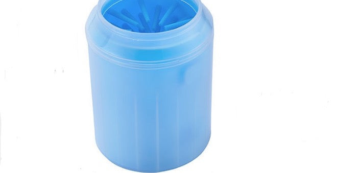 Sky blue silicone dog paw cleaner cup