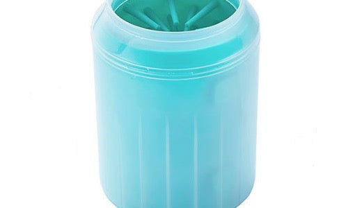 Light green silicone dog paw cleaner cup